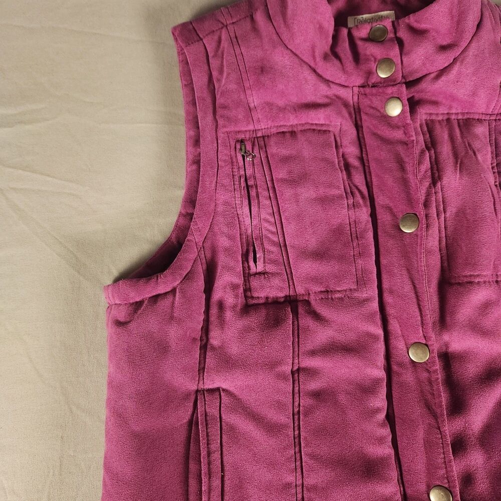 Relativity Ladies P/M Hot Pink Vest Zippers Snap Closure Soft ,  pockets - Picture 2 of 11
